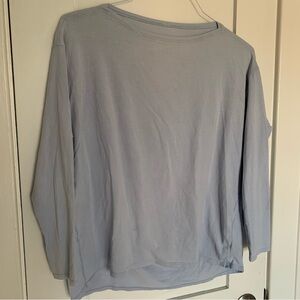 32. Size 6 LULULEMON Silver Lilac Back In Action Shirt